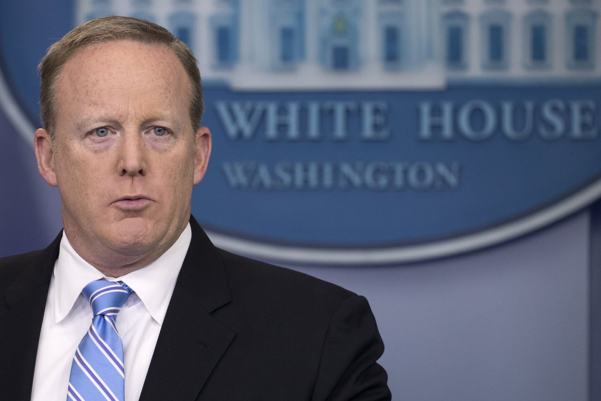 El portavoz de la Casa Blanca, Sean Spicer, durante una conferencia de prensa en la residencia presidencial en Washington.