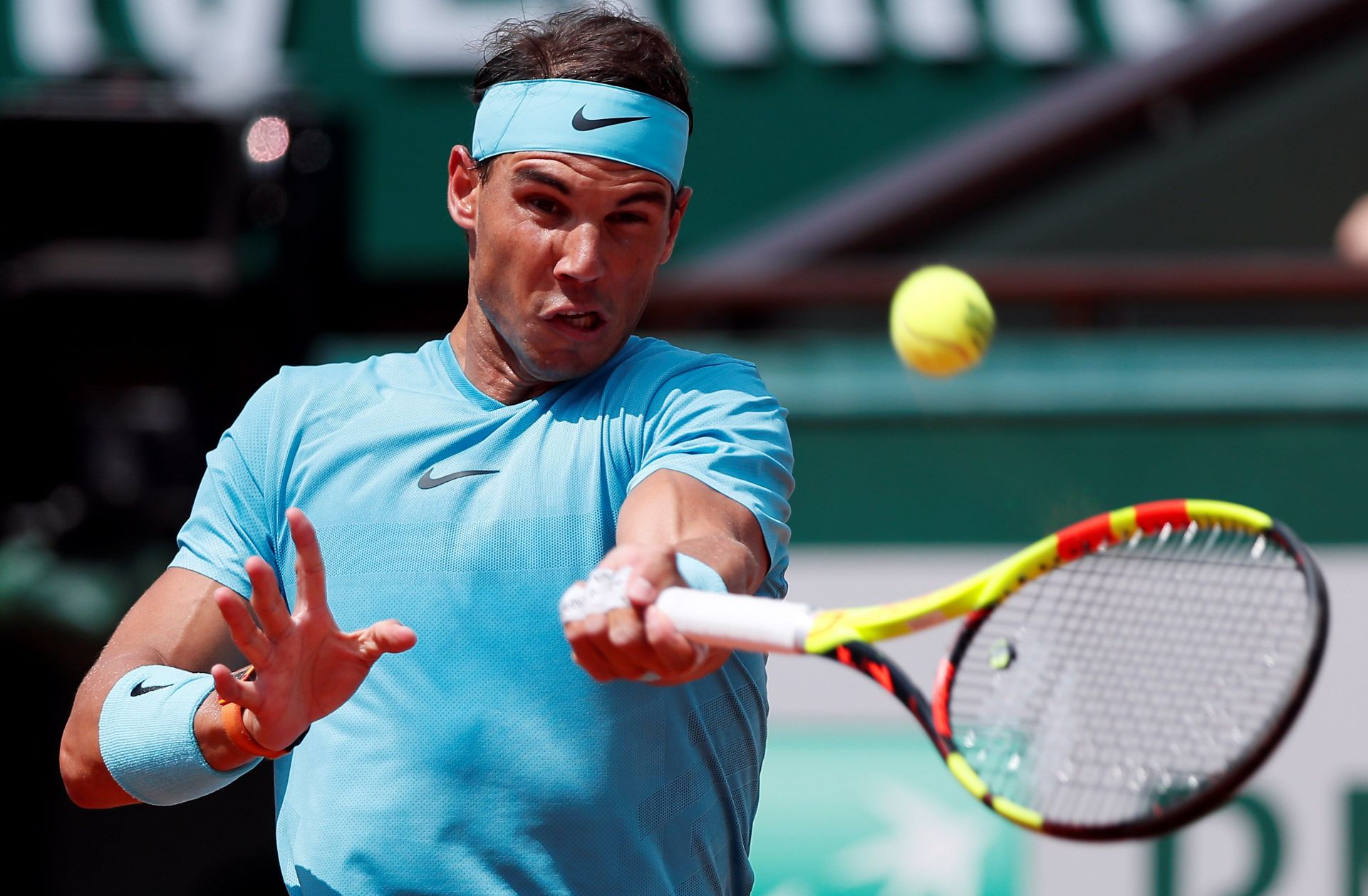 Rafael Nadal of Spain plays Richard Gasquet